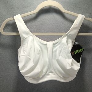 Wacoal Sport Bra 36G Underwire White Full Coverage Padded Straps Comfort READ